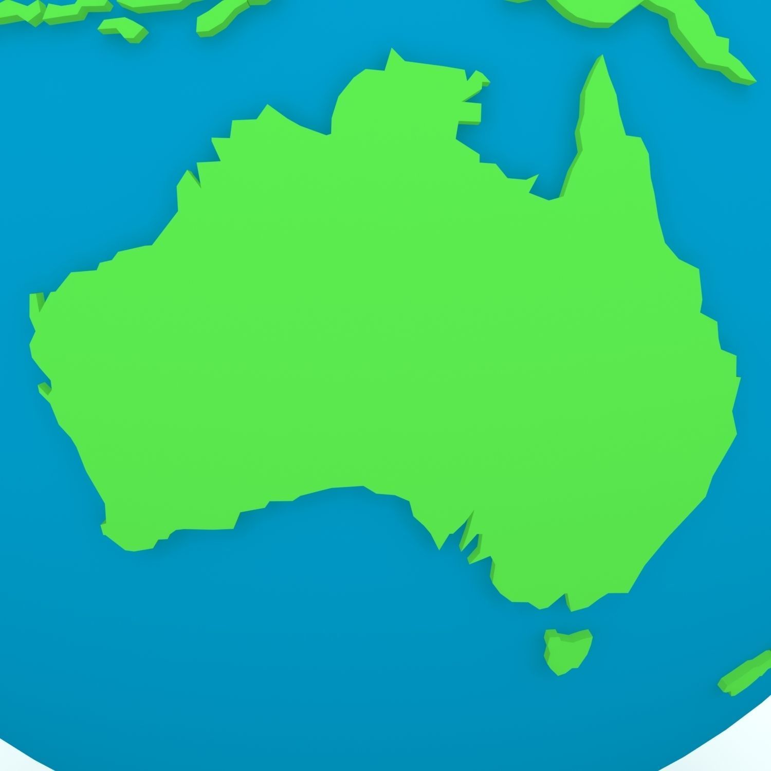 Earth Globe Green and Blue 3D model_27