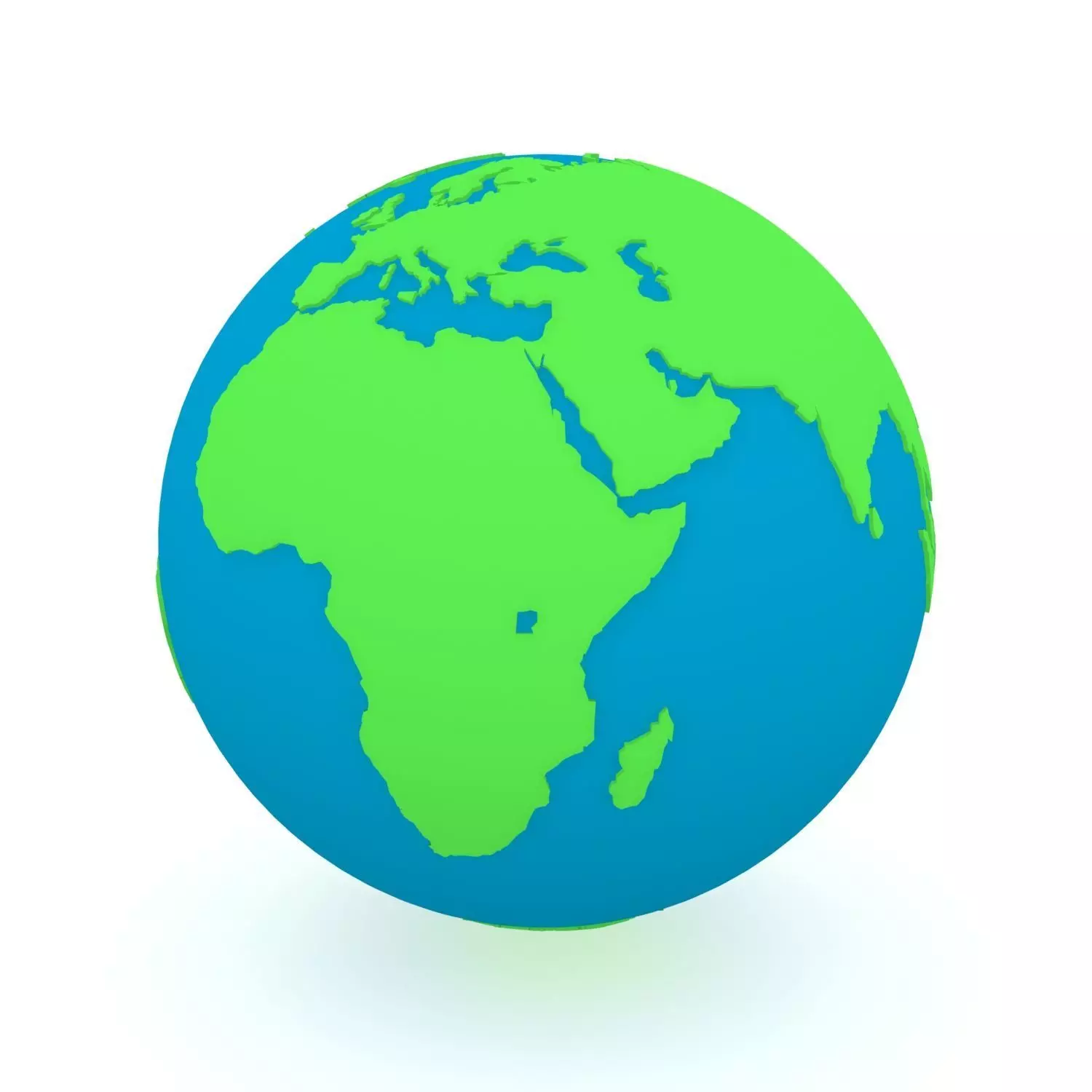 Earth Globe Green and Blue 3D model_0