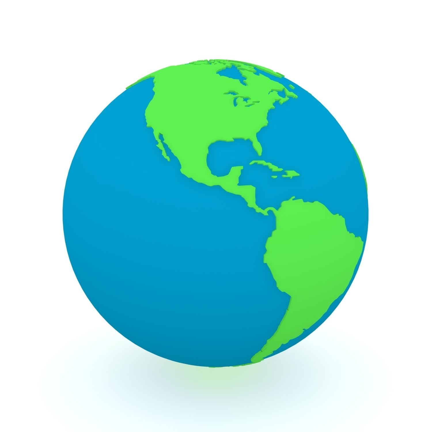 Earth Globe Green and Blue 3D model_15