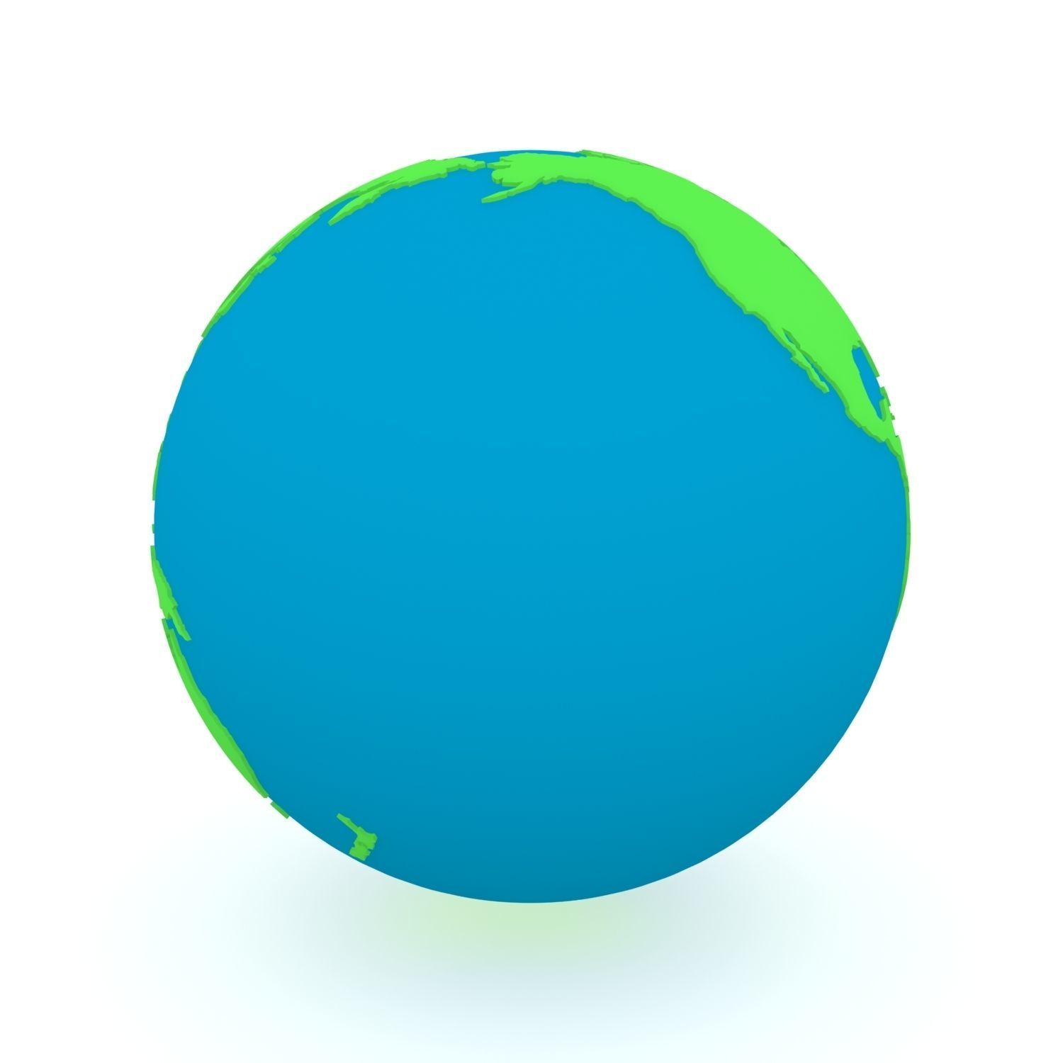 Earth Globe Green and Blue 3D model_11