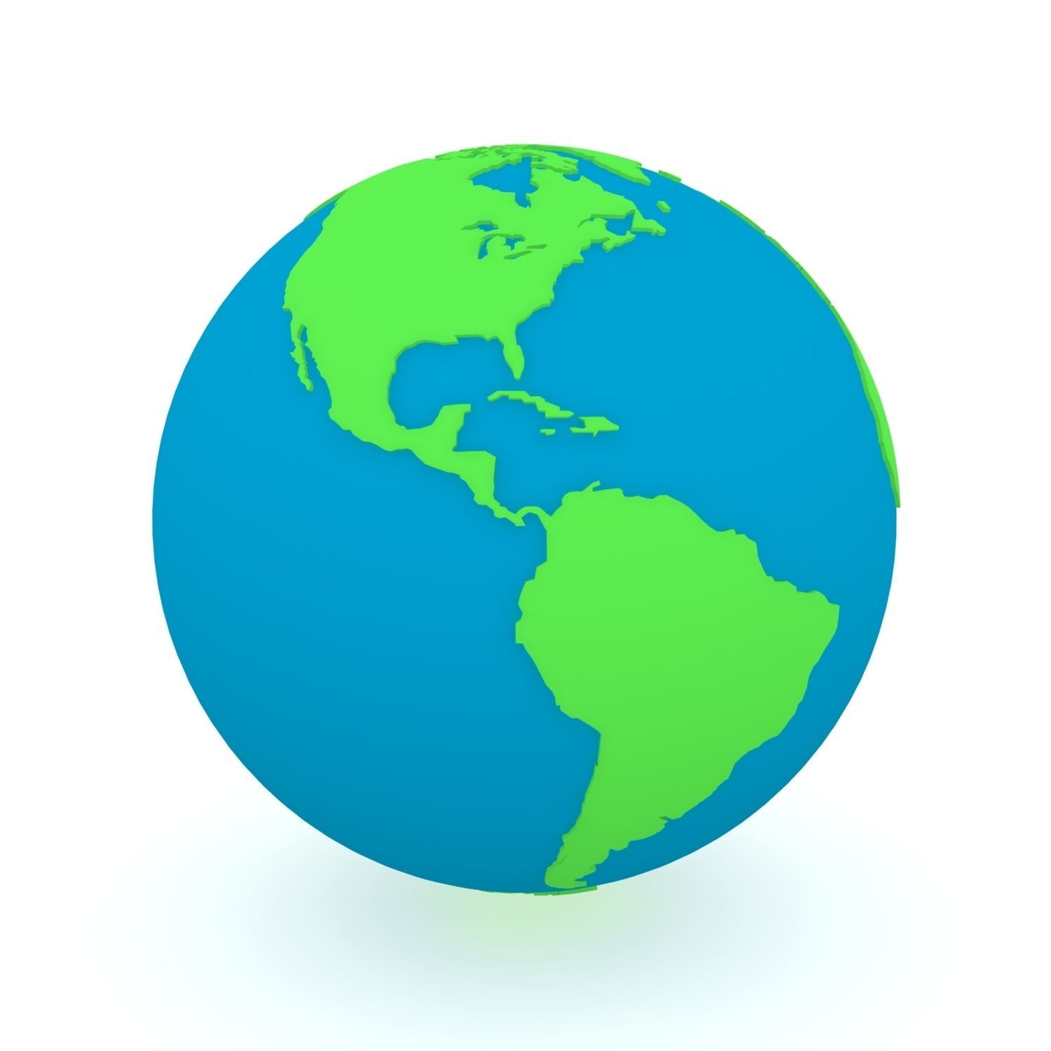Earth Globe Green and Blue 3D model_16