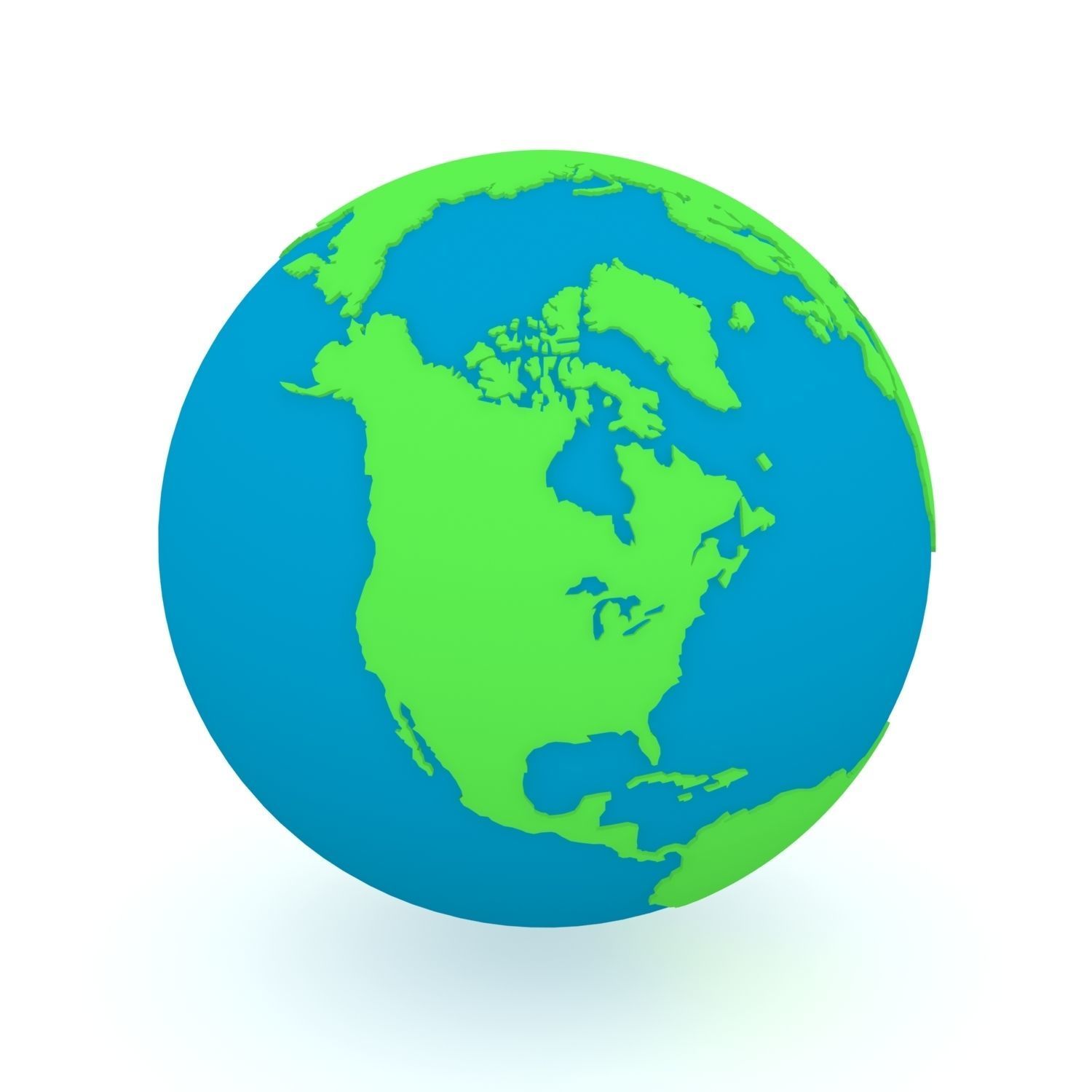 Earth Globe Green and Blue 3D model_28