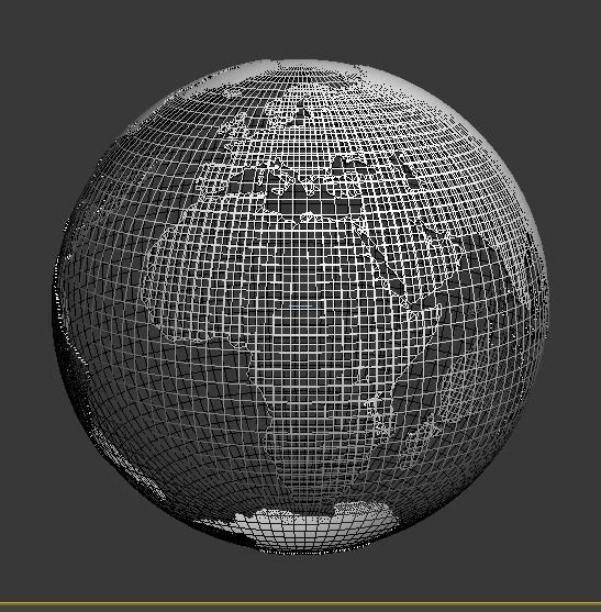 Earth Globe Green and Blue 3D model_31