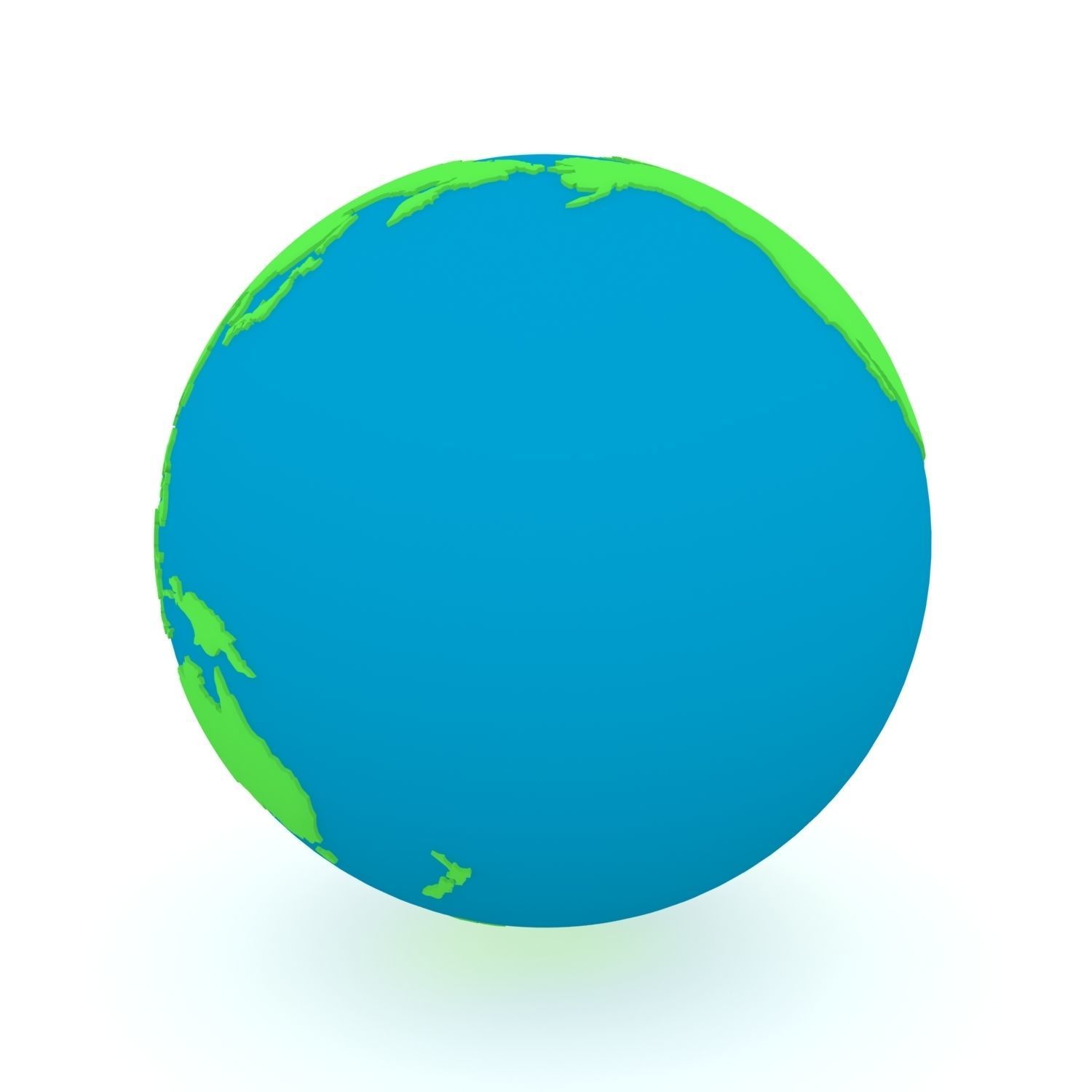 Earth Globe Green and Blue 3D model_10