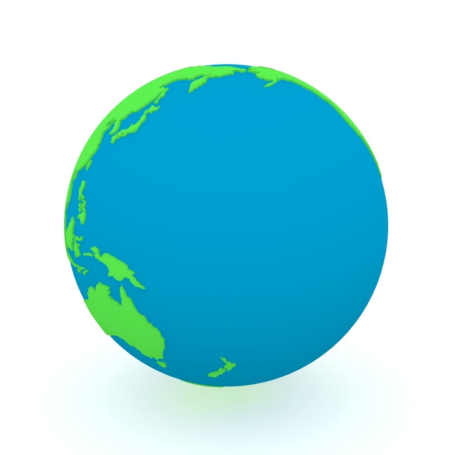 Earth Globe Green and Blue 3D model_9