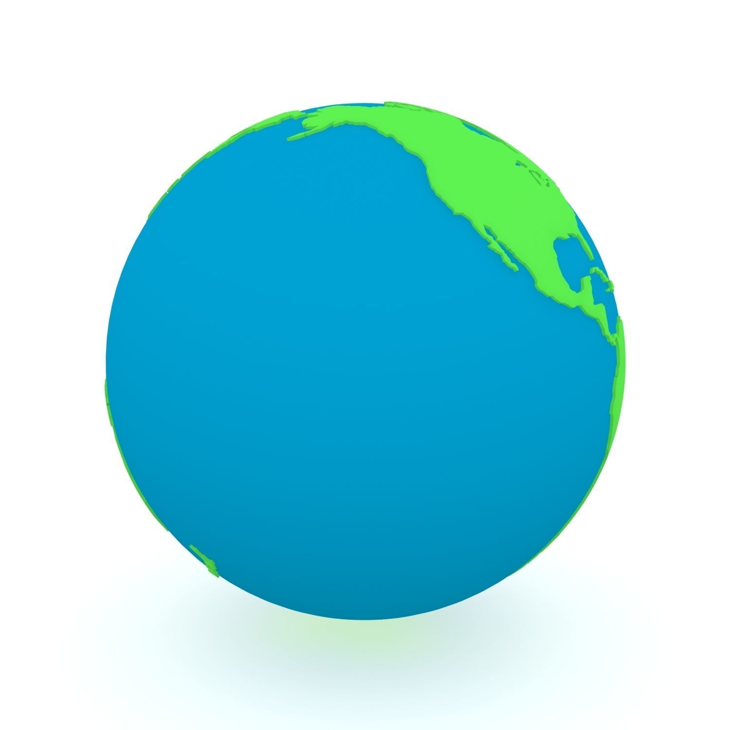 Earth Globe Green and Blue 3D model_12