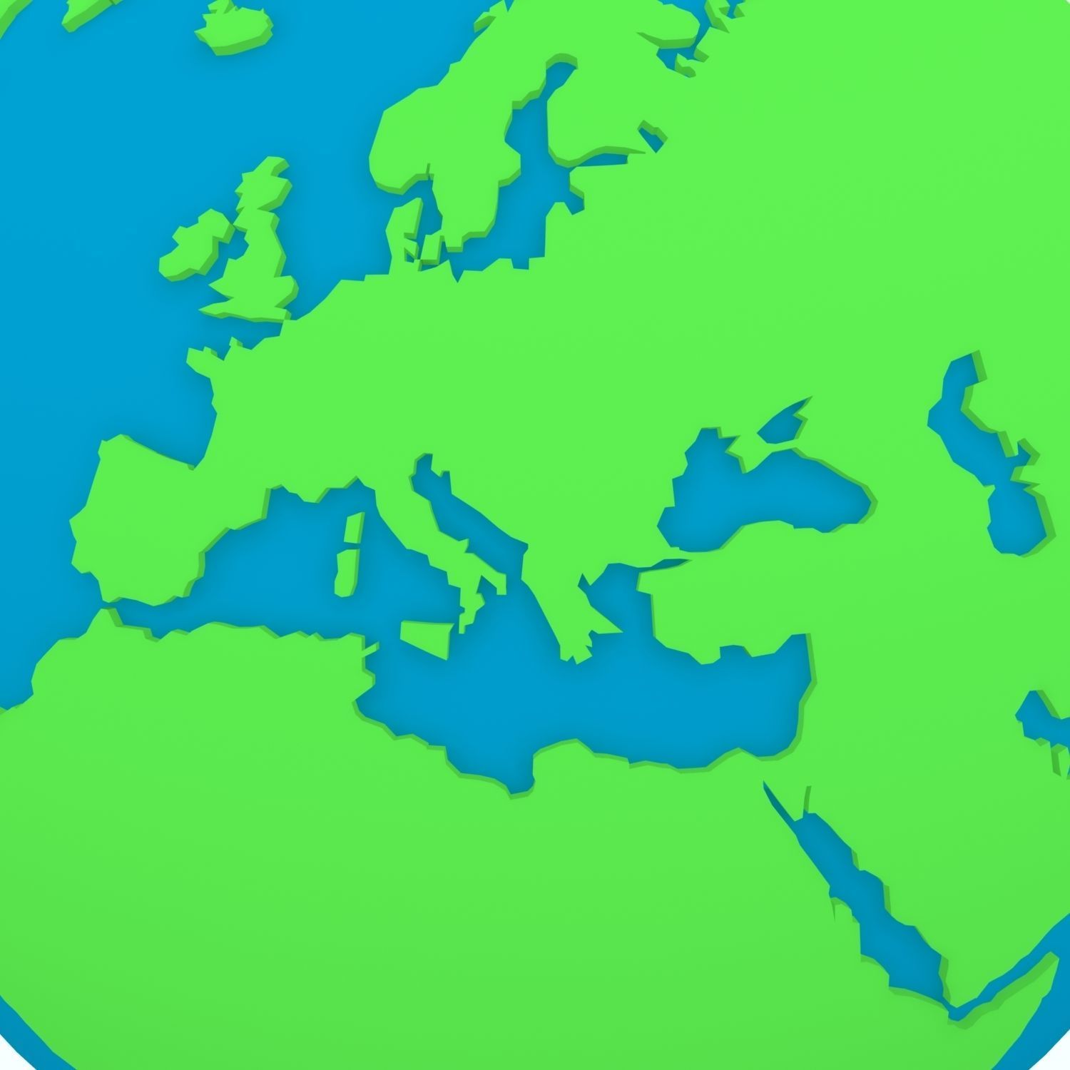 Earth Globe Green and Blue 3D model_29