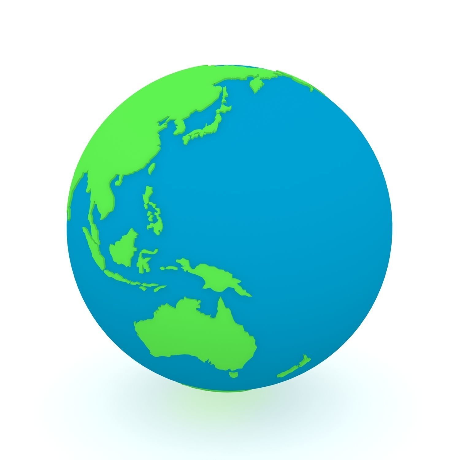 Earth Globe Green and Blue 3D model_7
