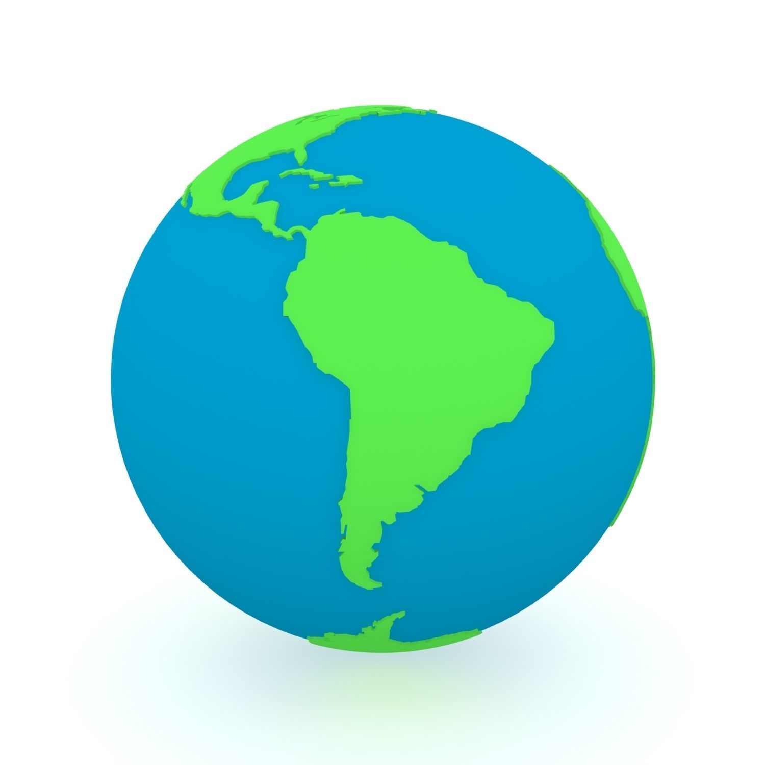 Earth Globe Green and Blue 3D model_24
