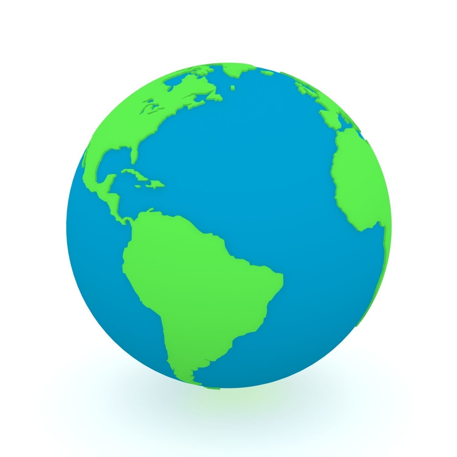 Earth Globe Green and Blue 3D model_18