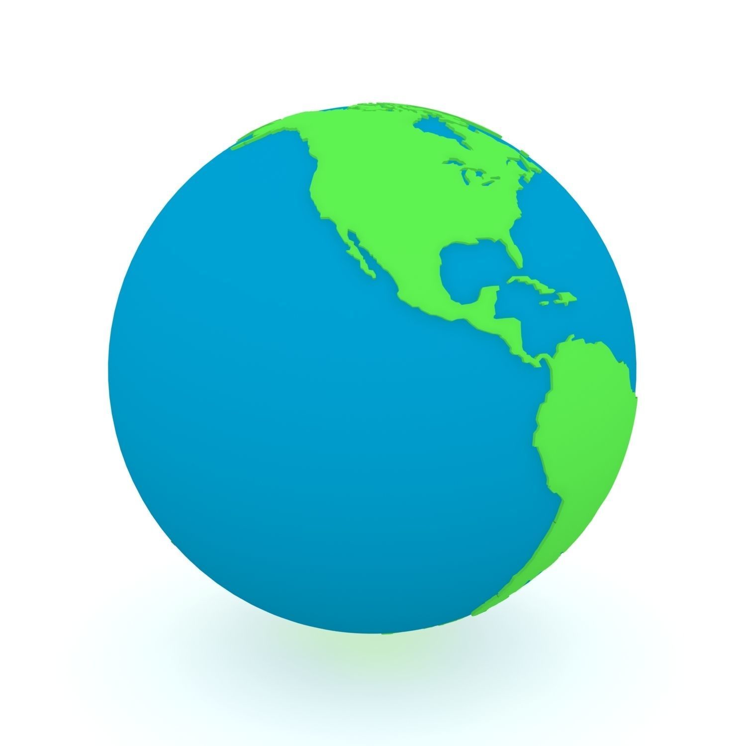 Earth Globe Green and Blue 3D model_14