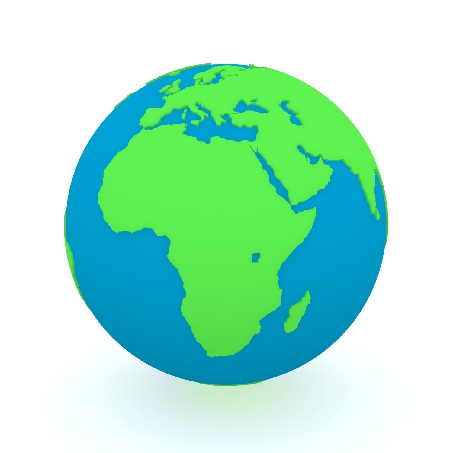 Earth Globe Green and Blue 3D model_23