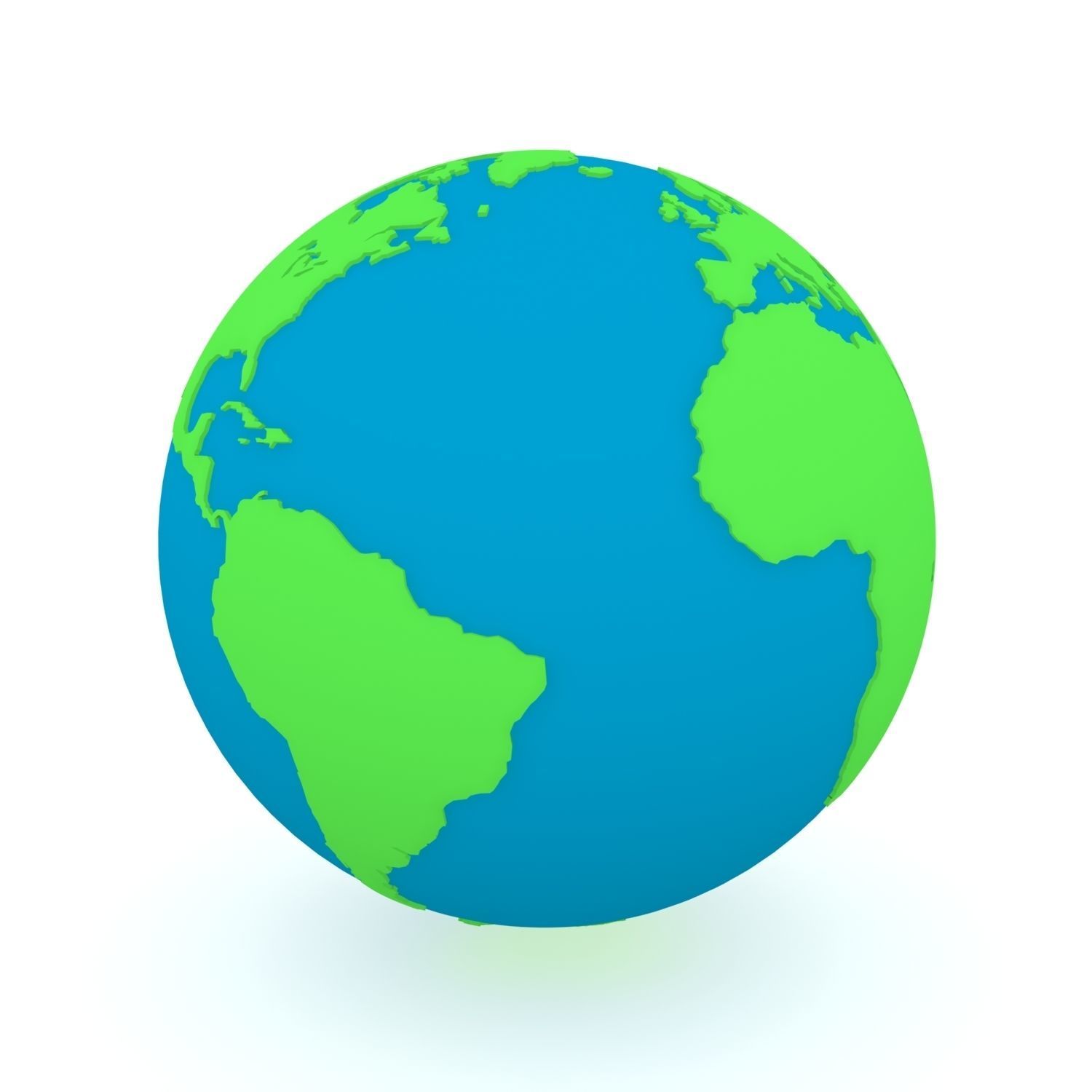 Earth Globe Green and Blue 3D model_19