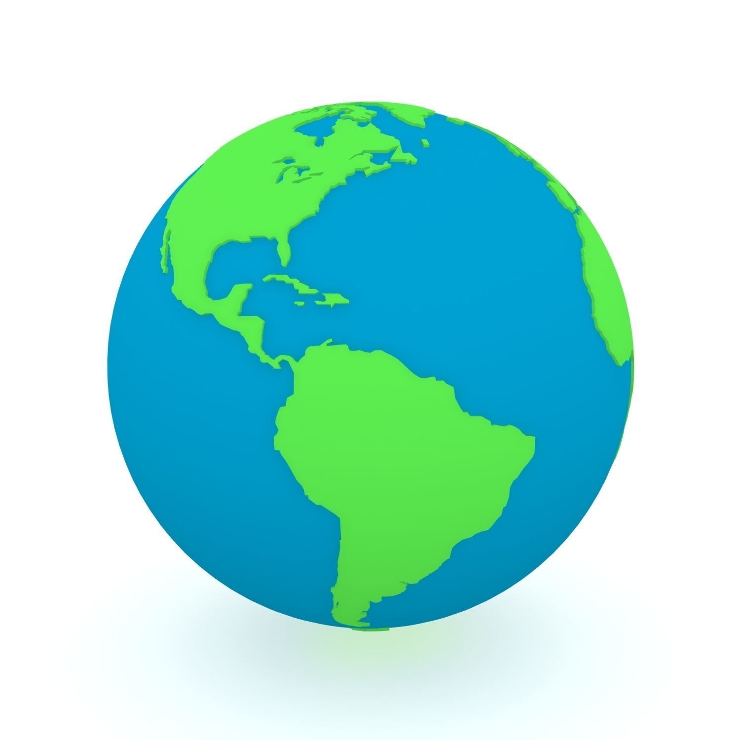 Earth Globe Green and Blue 3D model_17