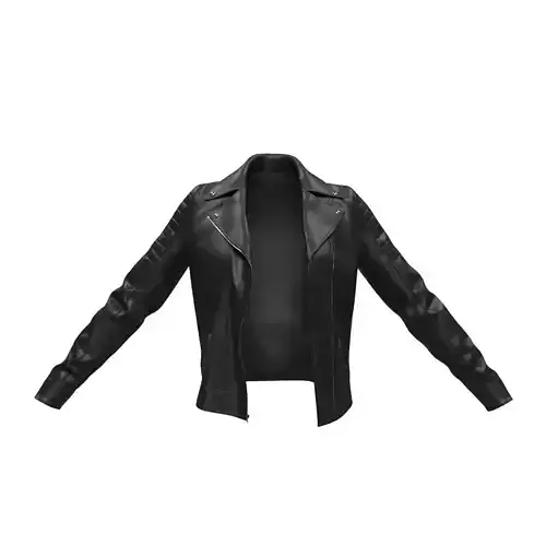 Woman Leather Jacket in black color