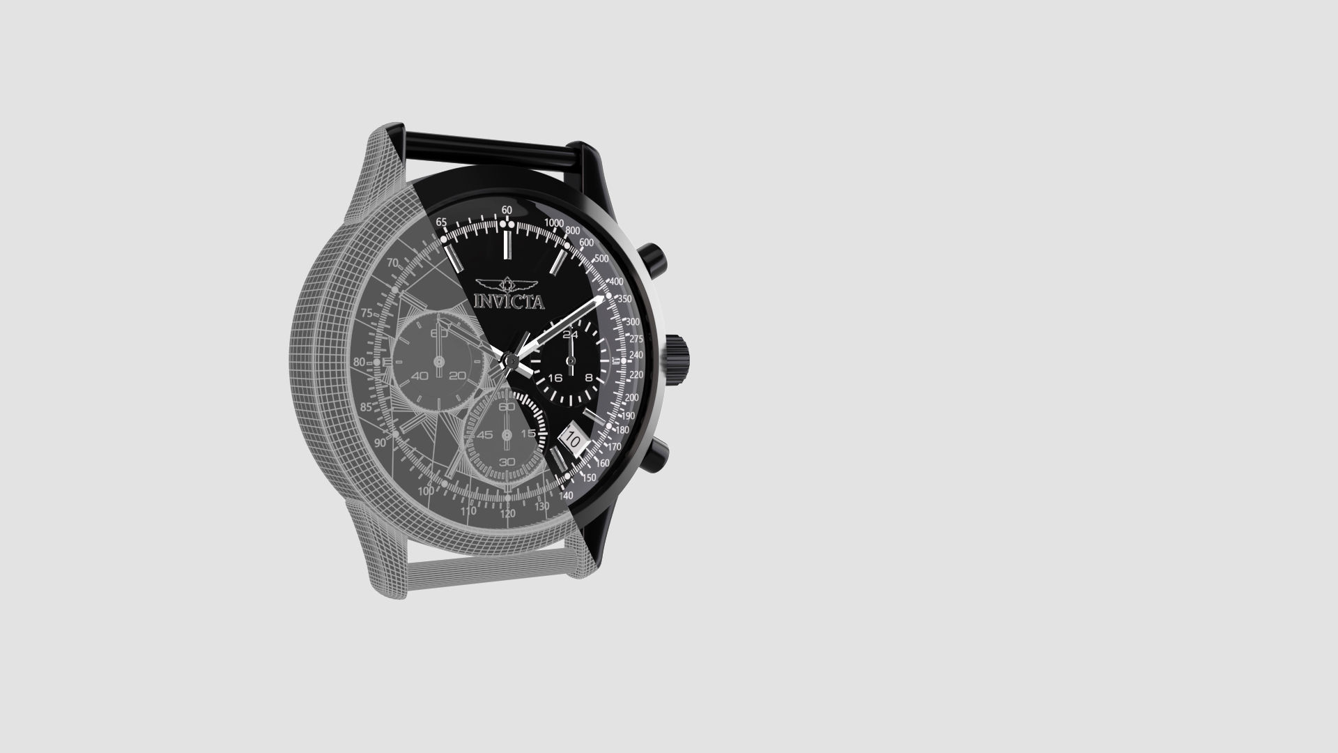 Invicta Watch Aviator Model 3D model_6