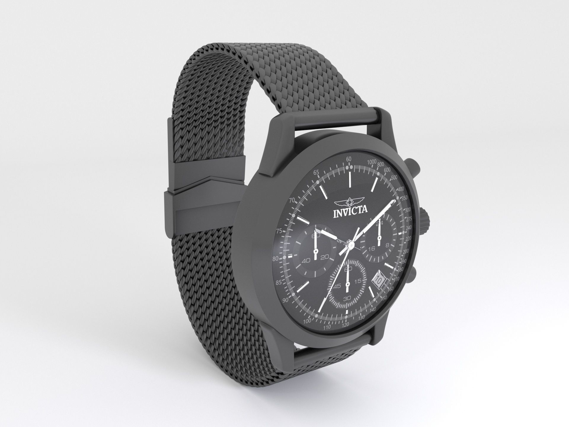 Invicta Watch Aviator Model 3D model_1