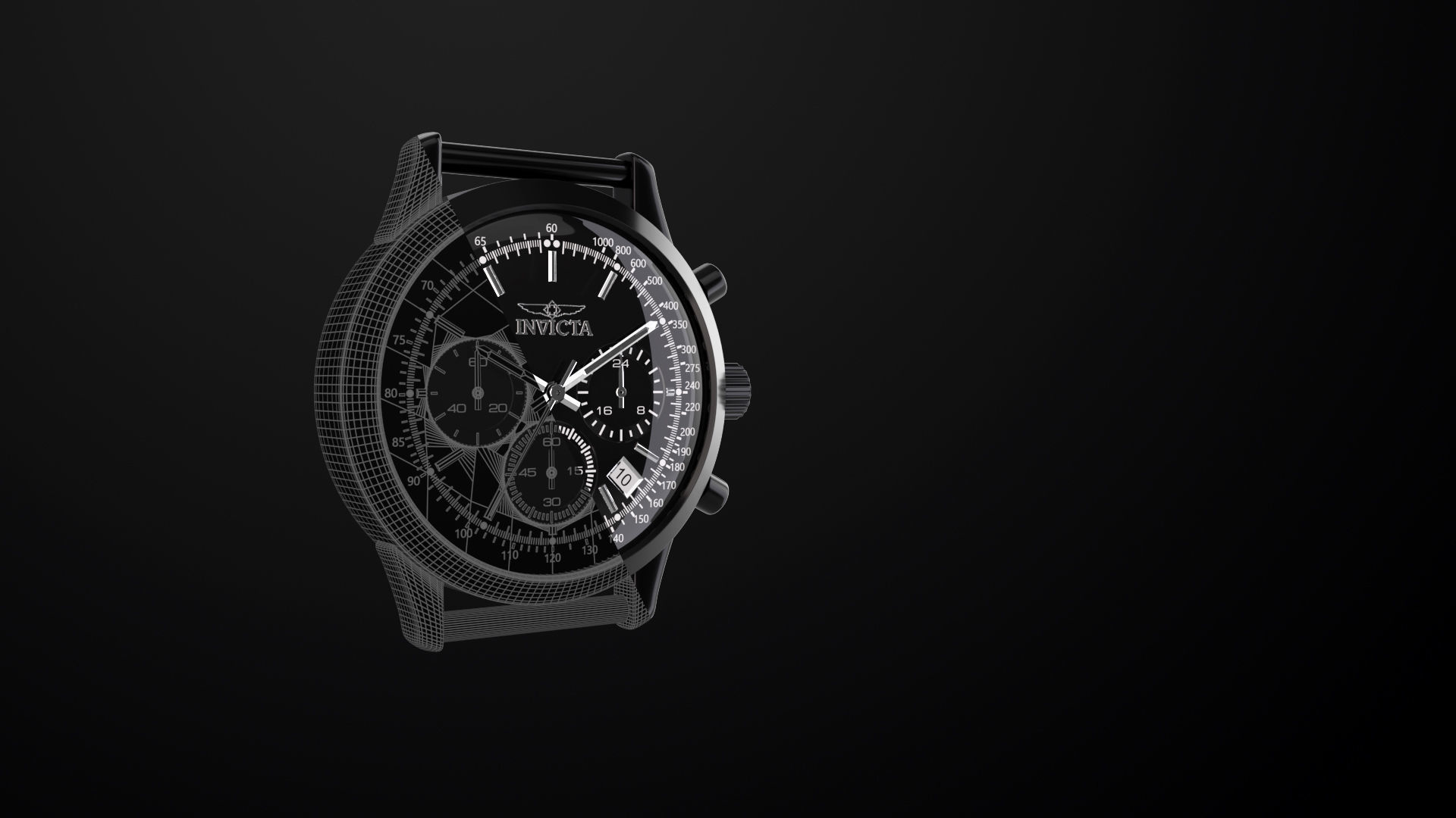 Invicta Watch Aviator Model 3D model_5