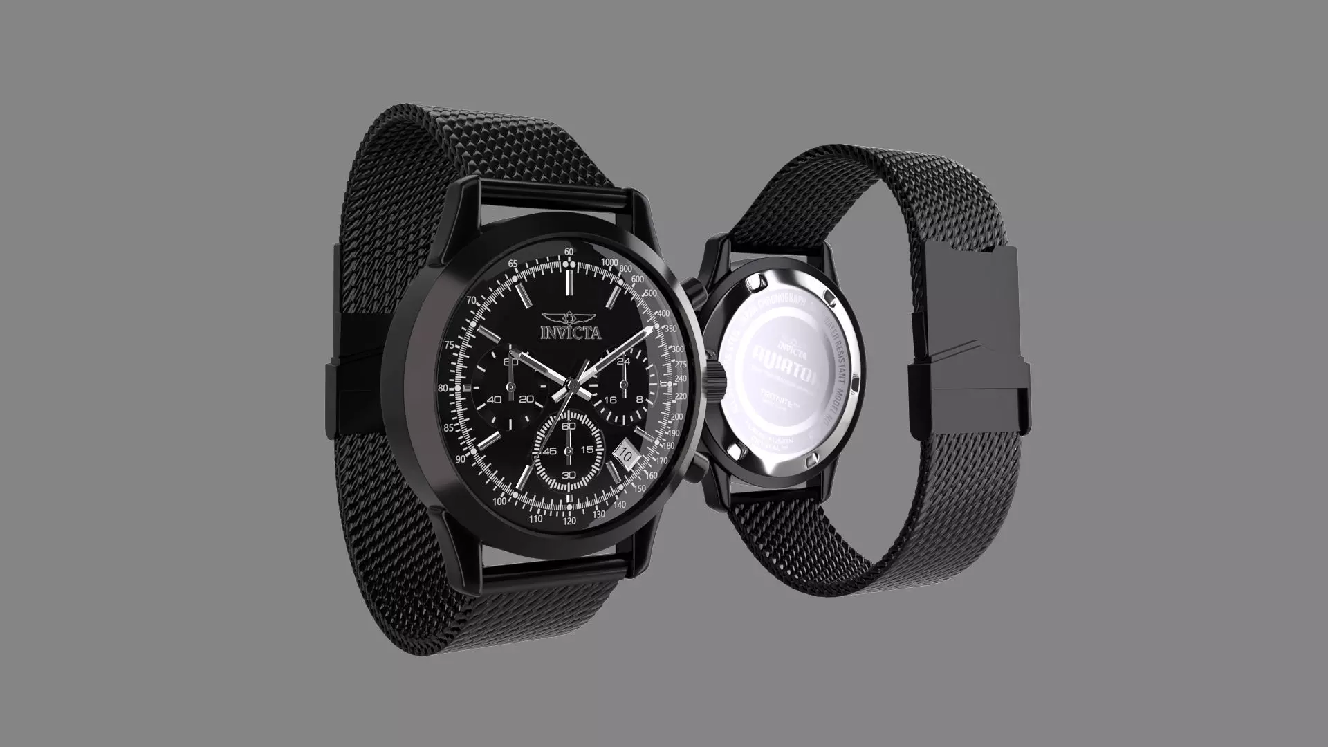 Invicta Watch Aviator Model 3D model_0