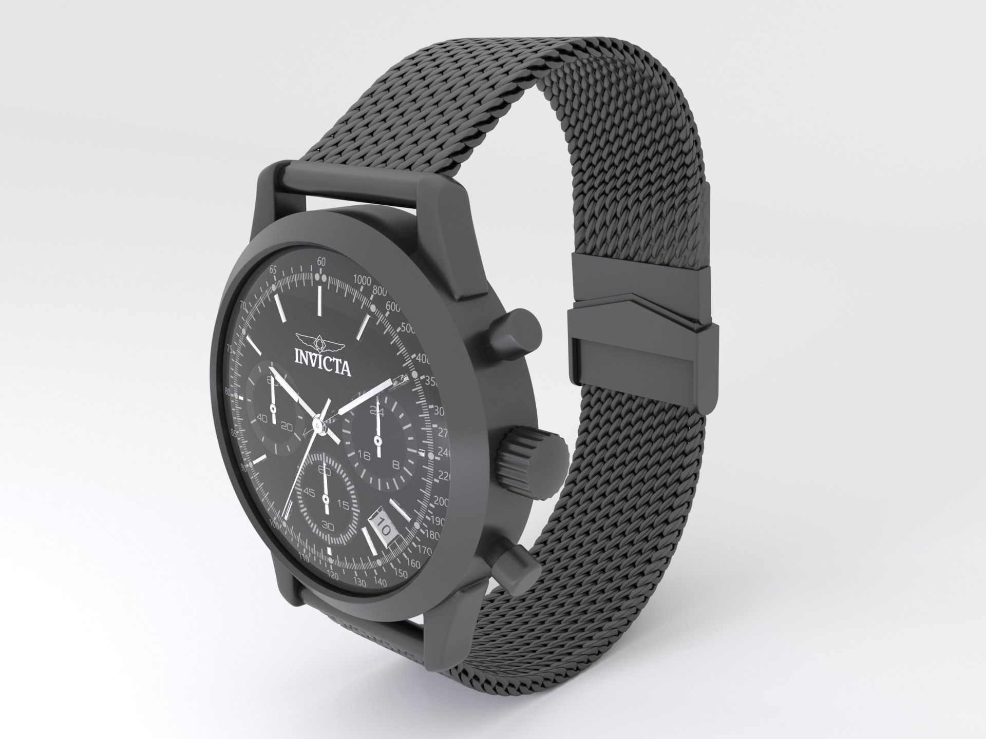 Invicta Watch Aviator Model 3D model_2