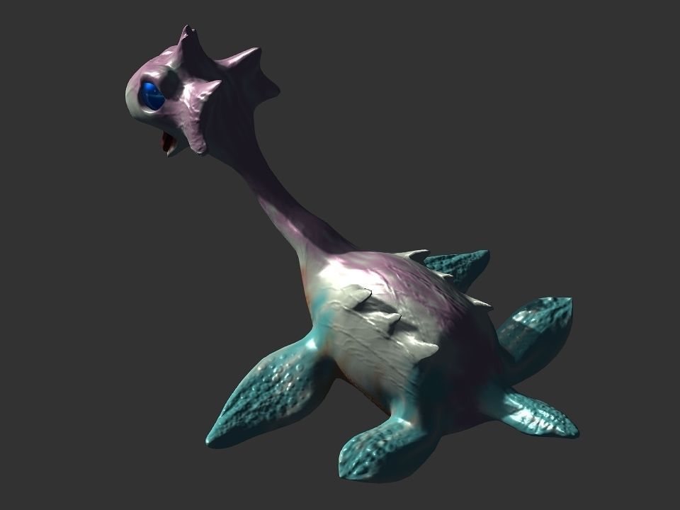 Spring the water wyvern Low-poly 3D model_38