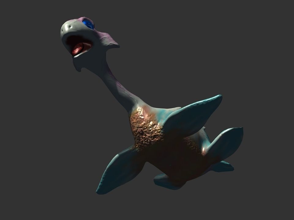 Spring the water wyvern Low-poly 3D model_39
