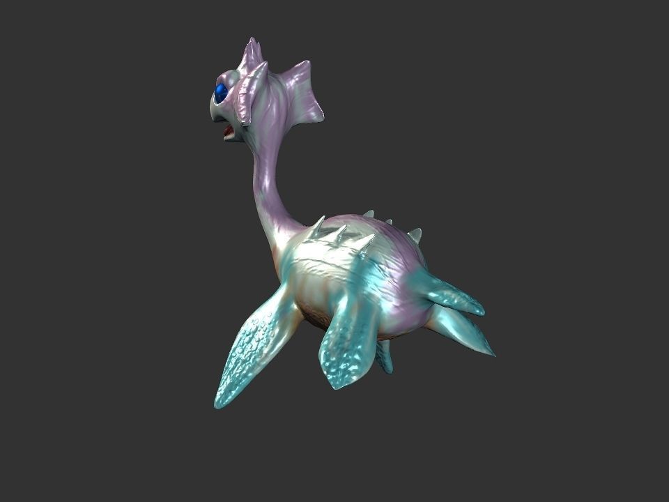 Spring the water wyvern Low-poly 3D model_41