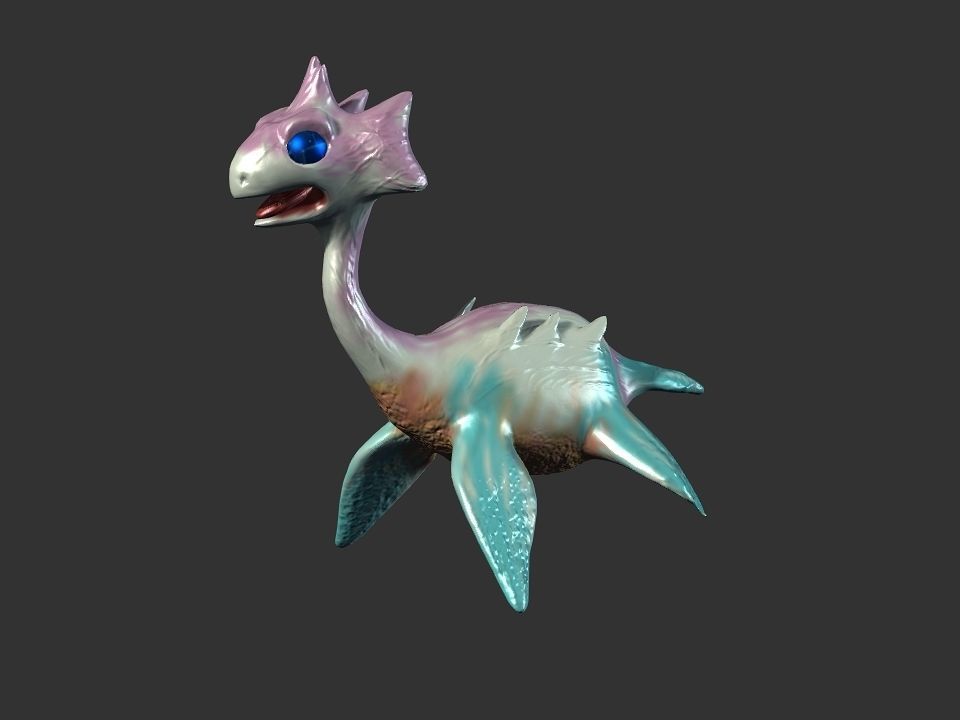 Spring the water wyvern Low-poly 3D model_13