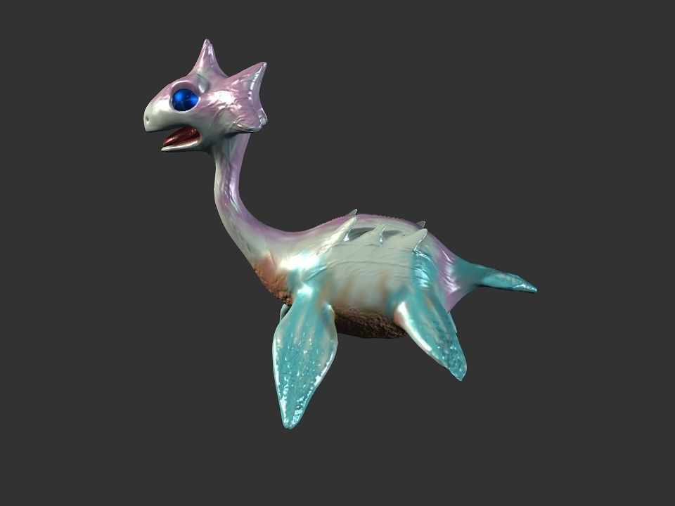 Spring the water wyvern Low-poly 3D model_23