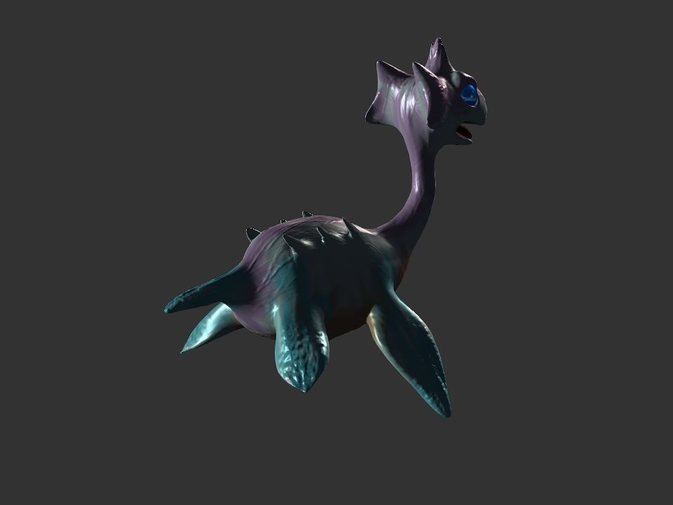 Spring the water wyvern Low-poly 3D model_3