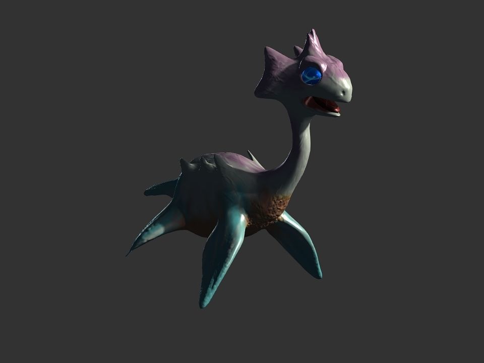 Spring the water wyvern Low-poly 3D model_7