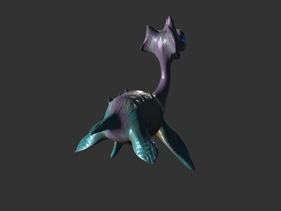 Spring the water wyvern Low-poly 3D model_44