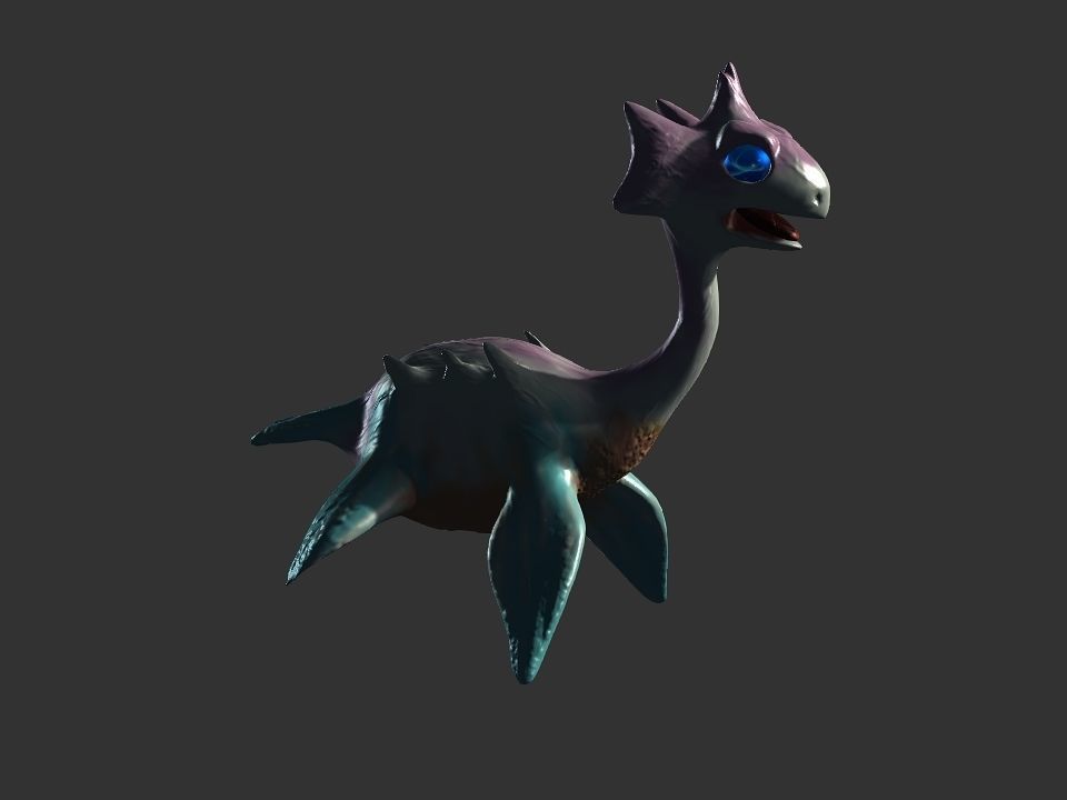Spring the water wyvern Low-poly 3D model_6