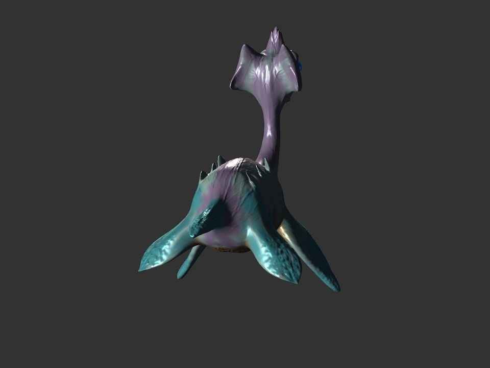 Spring the water wyvern Low-poly 3D model_43