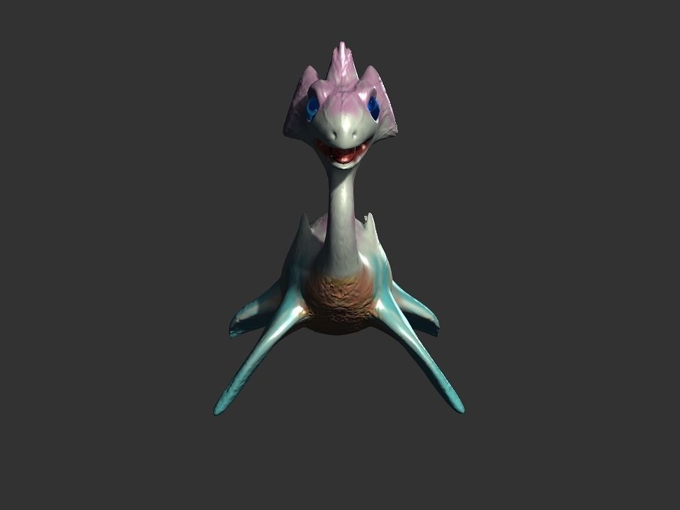 Spring the water wyvern Low-poly 3D model_9