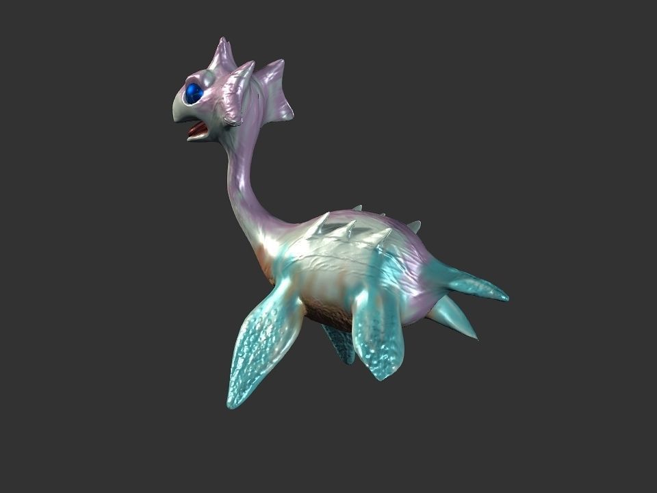 Spring the water wyvern Low-poly 3D model_40