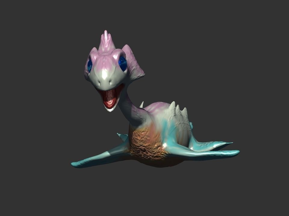 Spring the water wyvern Low-poly 3D model_31