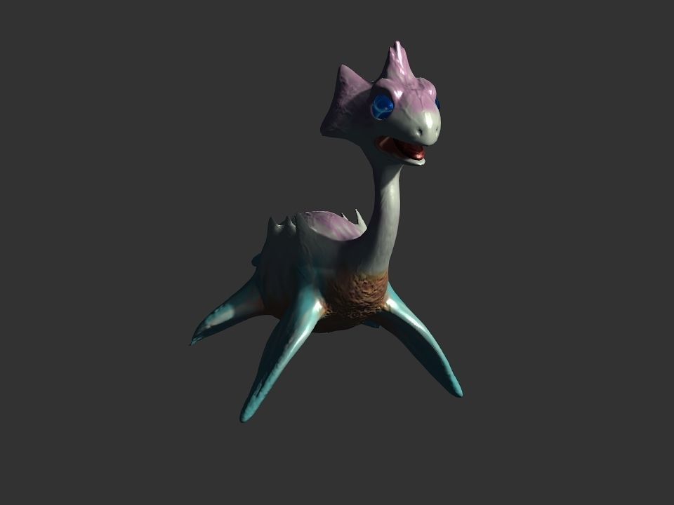 Spring the water wyvern Low-poly 3D model_8