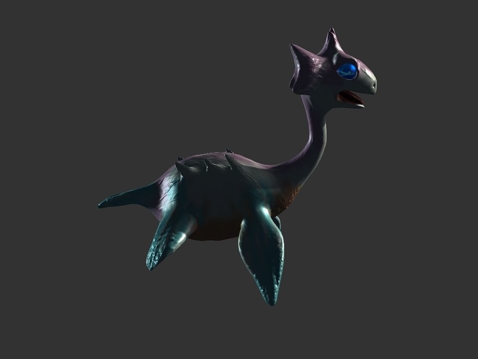 Spring the water wyvern Low-poly 3D model_5