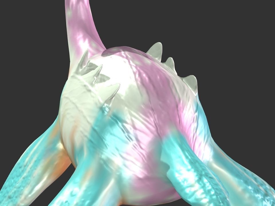 Spring the water wyvern Low-poly 3D model_30