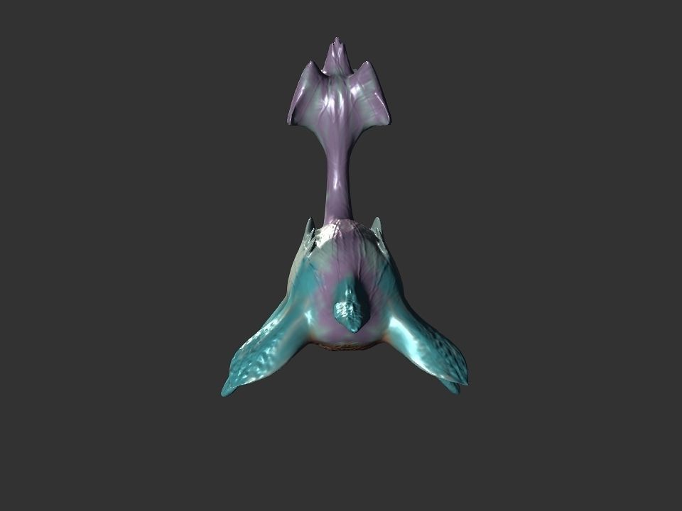 Spring the water wyvern Low-poly 3D model_42