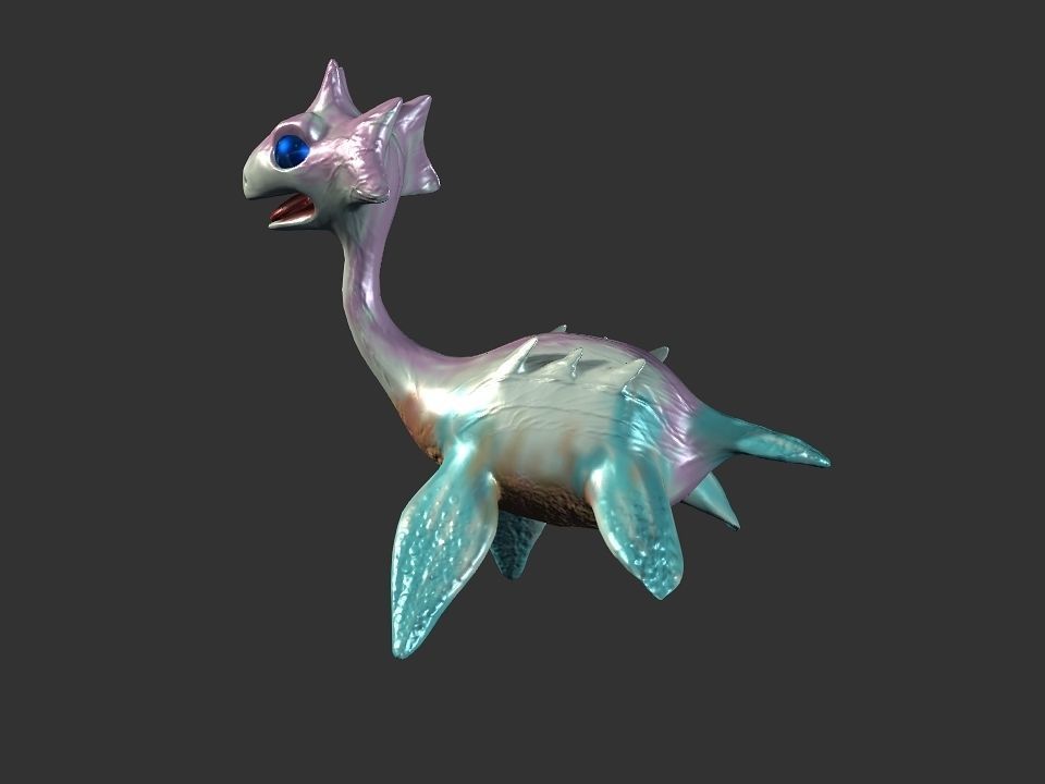 Spring the water wyvern Low-poly 3D model_34