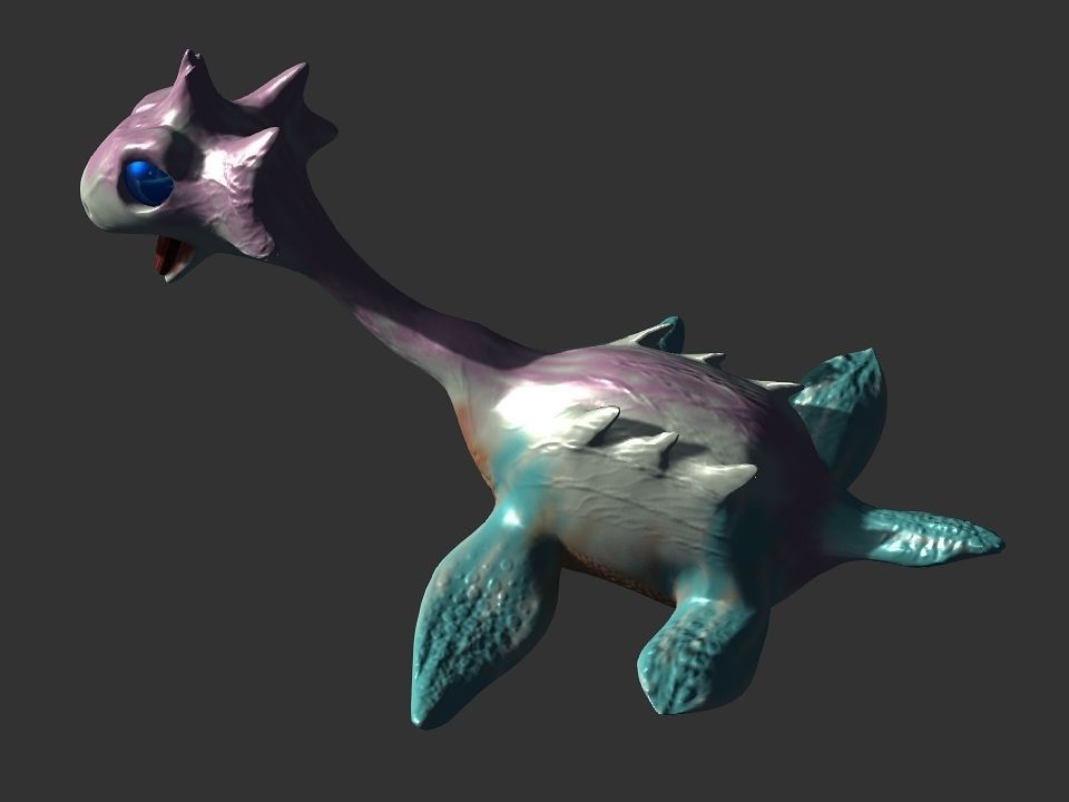 Spring the water wyvern Low-poly 3D model_37