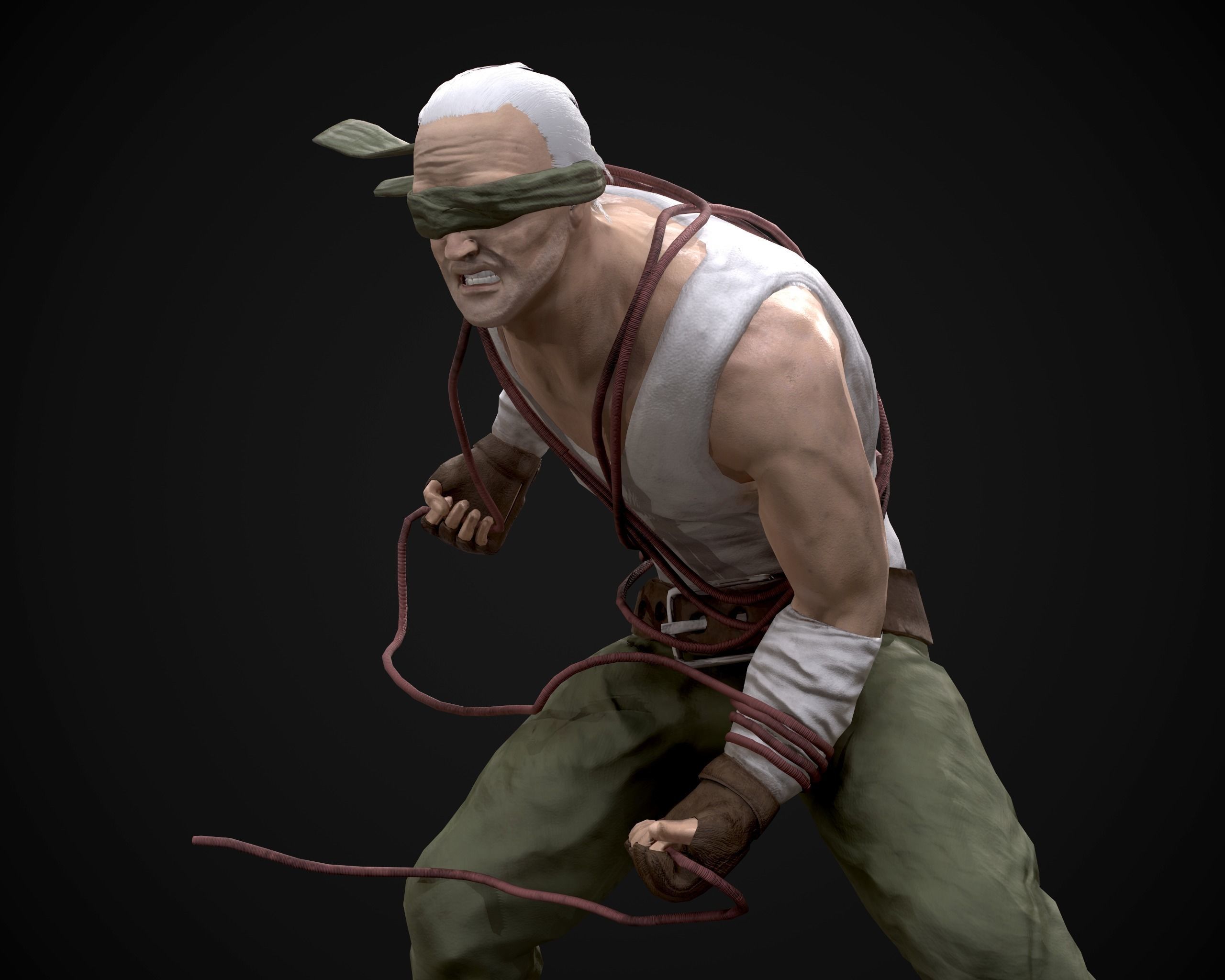 Lacero man wearing mask Free low-poly 3D model_4