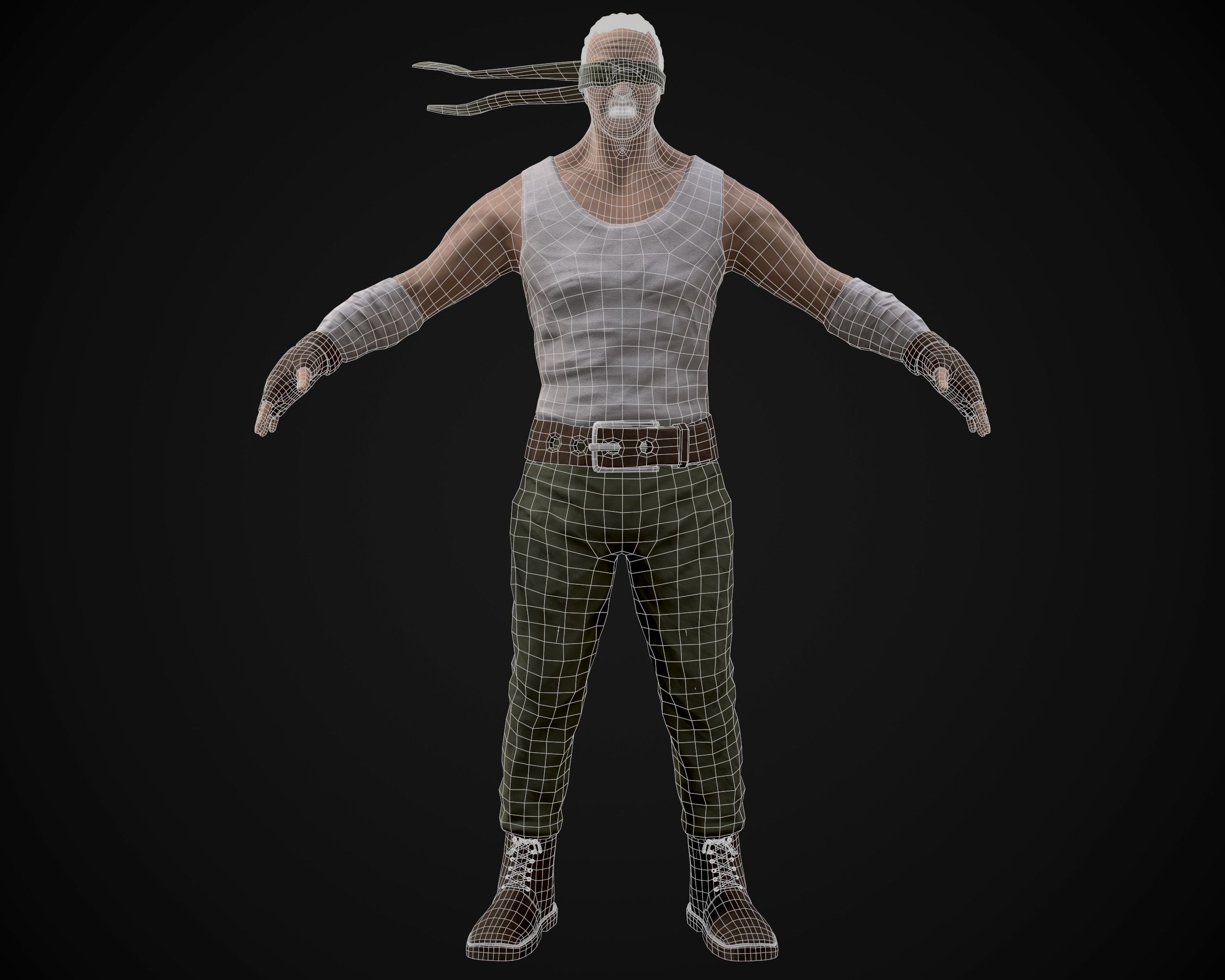 Lacero man wearing mask Free low-poly 3D model_5
