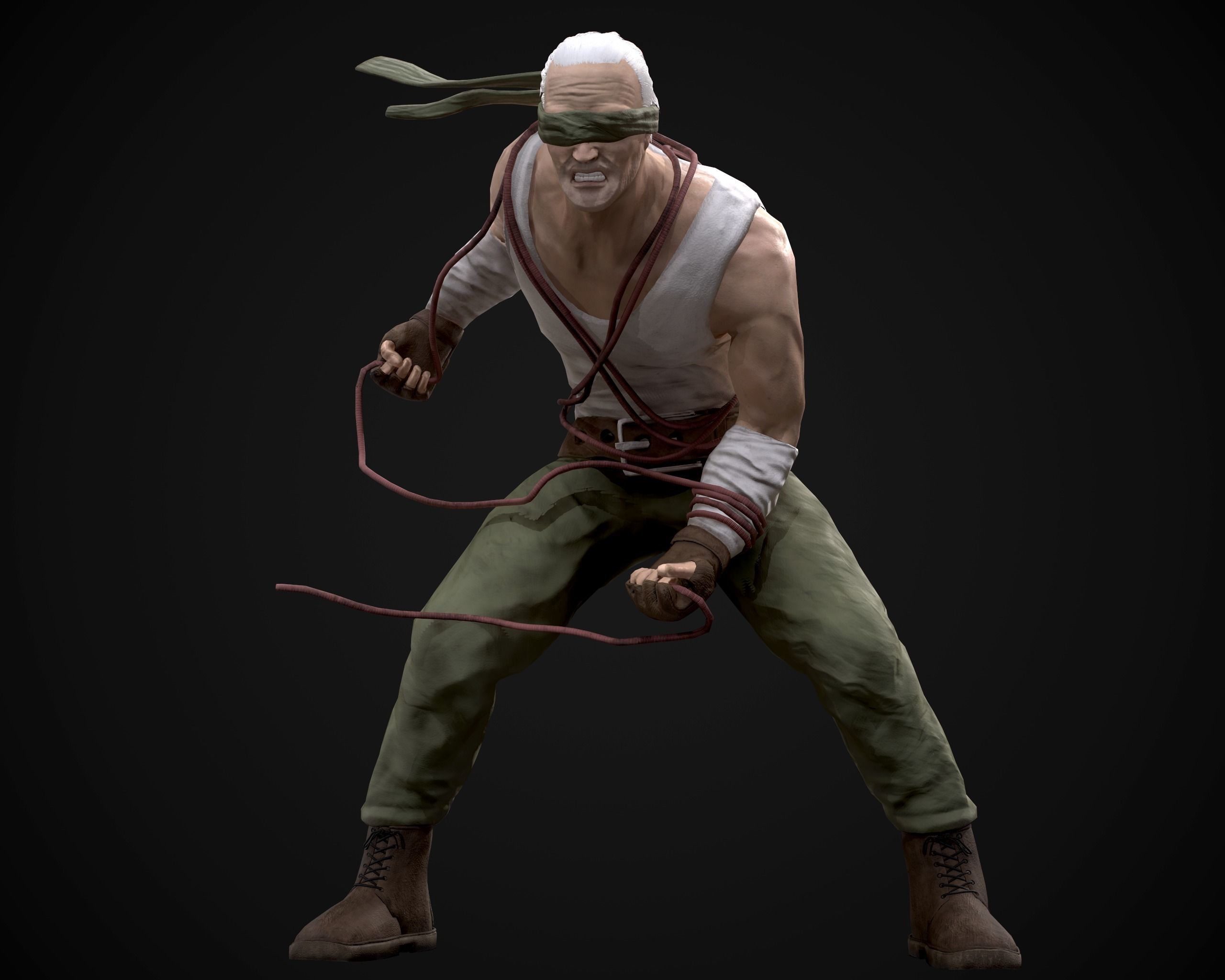 Lacero man wearing mask Free low-poly 3D model_3