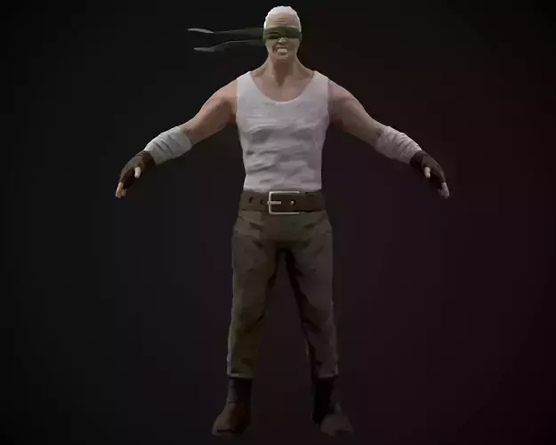 Lacero man wearing mask