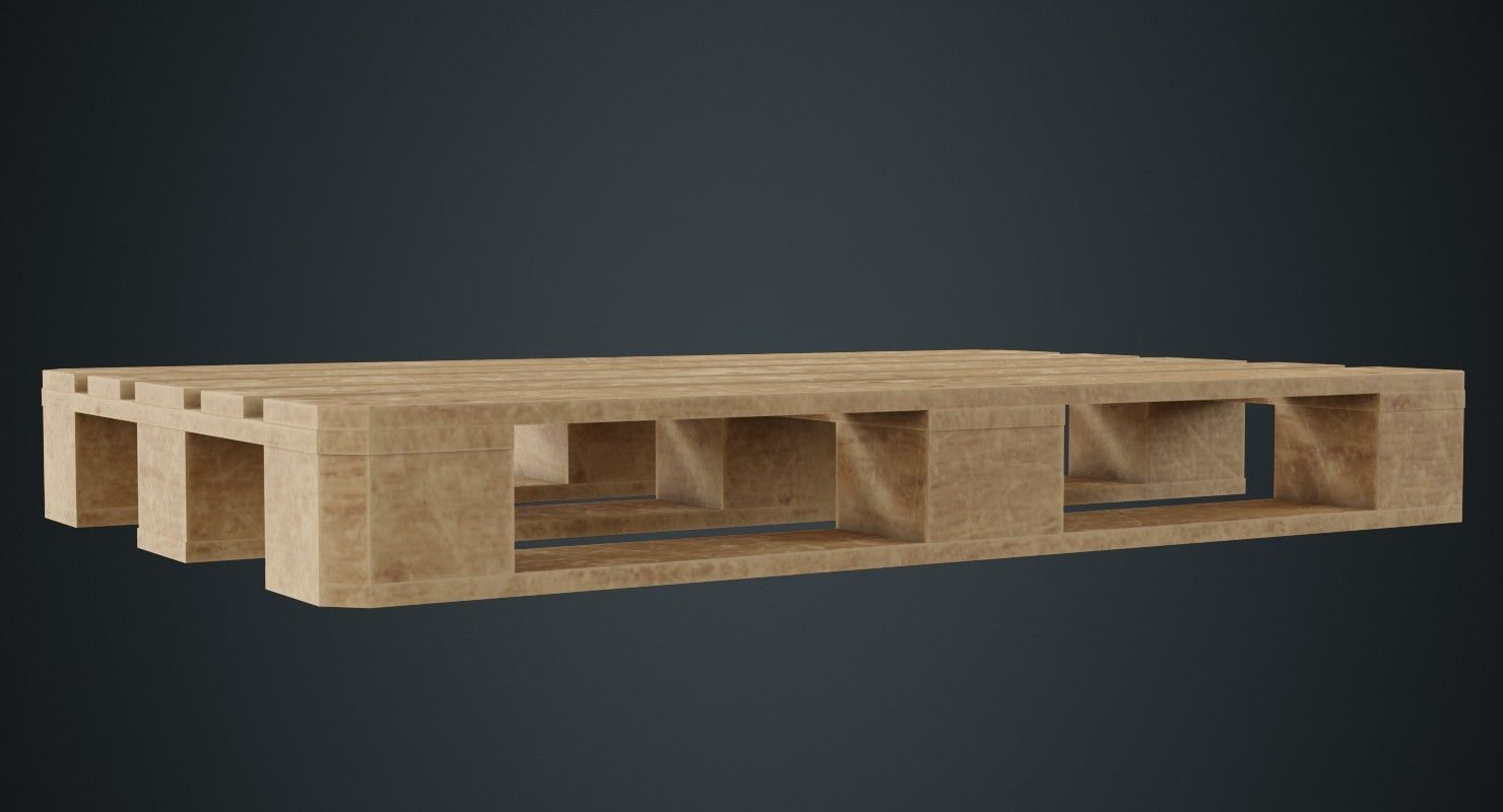 Pallet 1B Low-poly 3D model_3