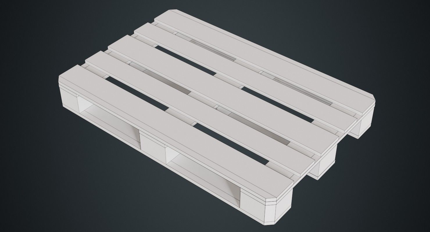 Pallet 1B Low-poly 3D model_5