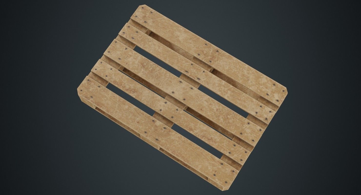 Pallet 1B Low-poly 3D model_2